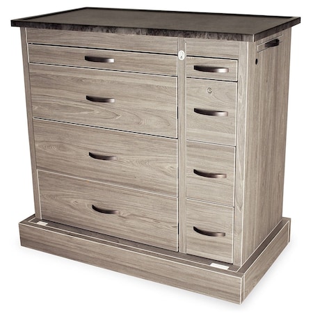 Wood Vinyl Wrapped Carts 4 Drawer, Wood Vinyl, Punch Card Medication Cart WV600PC